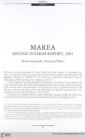 13: Marea : second interim report, 2001