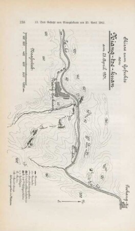 Skizze zum Gefechte von Niang-tse-kuan am 23. April 1901