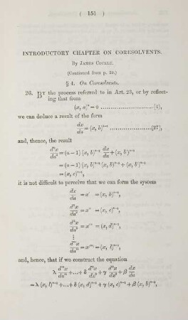 Introductory chapter on coresolvents.