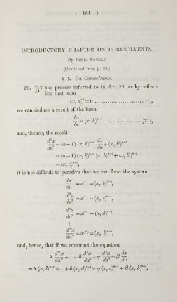 Introductory chapter on coresolvents.