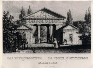 Ansichten Karlsruher Gebäude, Bauwerke und Denkmäler. Ettlinger Tor