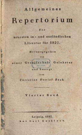Allgemeines Repertorium der neuesten in- und ausländischen Literatur. 1827,4