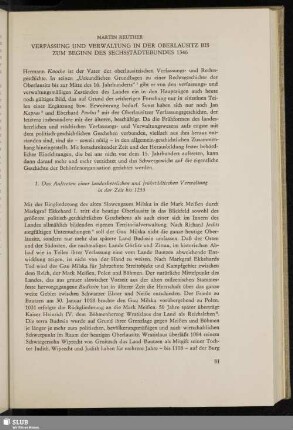 Verfassung und Verwaltung in der Oberlausitz bis zum Beginn des Sechsstädtebundes 1346