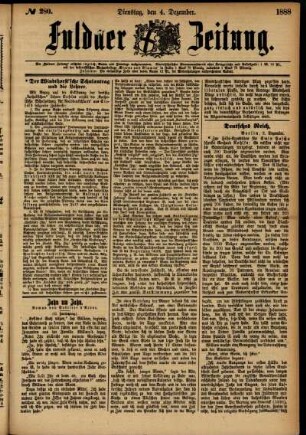 Ausgabe vom Dienstag, den 04. Dezember 1888.