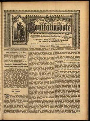Erste Ausgabe vom Sonntag, den 25. Oktober 1908.