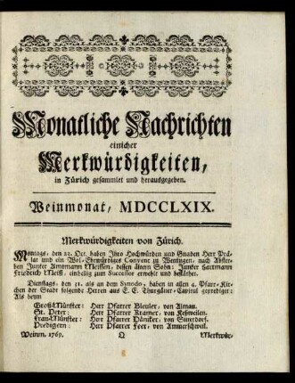 Weinmonat, MDCCLXIX