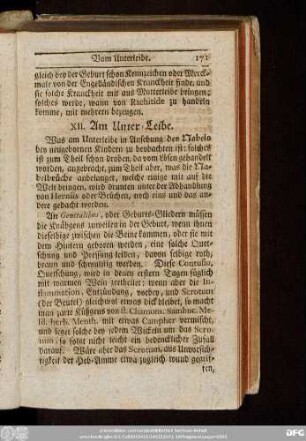 XII. Am Unter-Leibe.