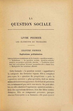 La question sociale