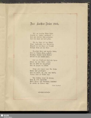 Zur Luther-Feier 1883