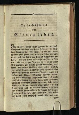 Catechismus der Sittenlehre