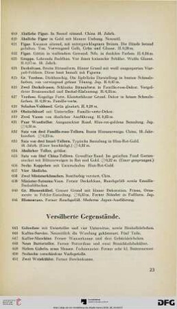 Versilberte Gegenstände (Nr. 645-659/664)