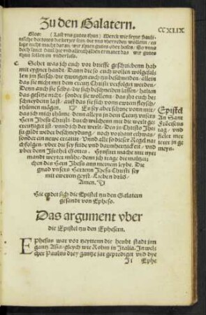 Das argument uber die Epistel tzu den Ephesern.