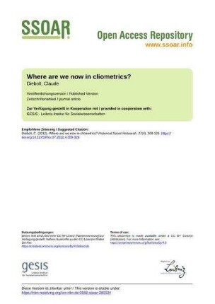 Where are we now in cliometrics?