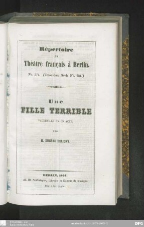 Une fille terrible : vaudeville en un acte