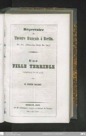 Une fille terrible : vaudeville en un acte