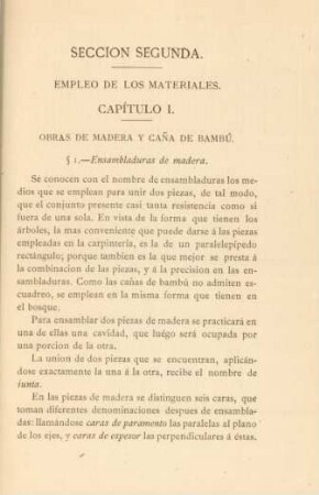 Seccion segunda. Empleo de los materiales