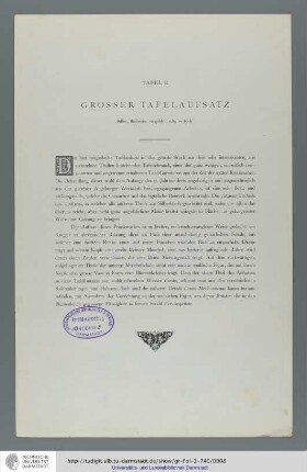 Tafel 2: Grosser Tafelaufsatz