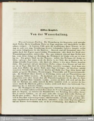 Elftes Kapitel. Von der Wasserhaltung