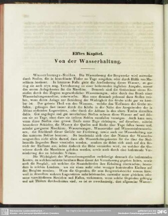 Elftes Kapitel. Von der Wasserhaltung