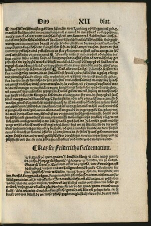 Kayser Friderichs Reformation.