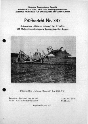 Dränmaschine „Meliomat Universal" B 710-C/12