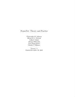 FrameNet: Theory and Practice