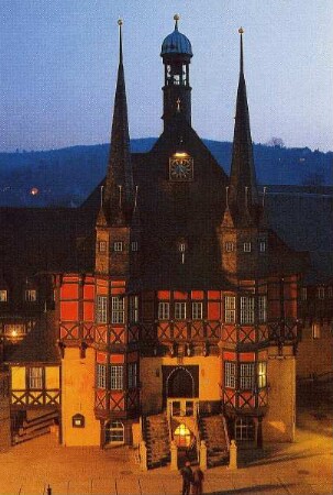 Wernigerode - Rathaus am Abend : Rathaus am Abend. Aufgenommen in Wernigerode, ca. 1996