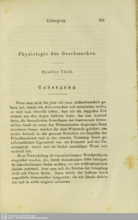 Physiologie des Geschmackes
