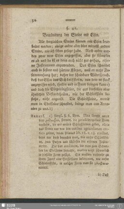 §. 41. Bearbeitung der Steine mit Eisen