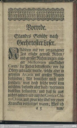 Vorrede. Standes Gebühr nach Geehrtester Leser