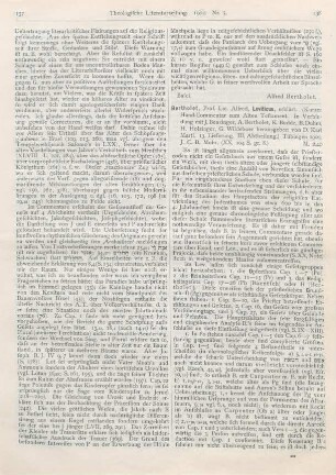 138-142 [Rezension] Bertholet, Alfred, Leviticus