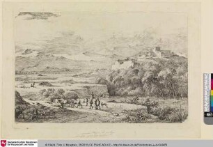 [Landschaft mit der Frau zu Pferde; Paysage]