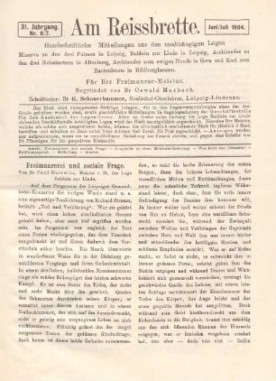 Nr. 6/7. Juni/Juli 1904.