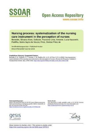Nursing process: systematization of the nursing care instrument in the perception of nurses