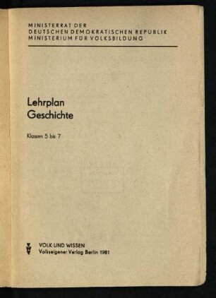 1981: Klassen 5 bis 7