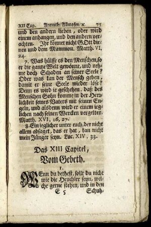 Das XIII. Capitel. Vom Gebeth.