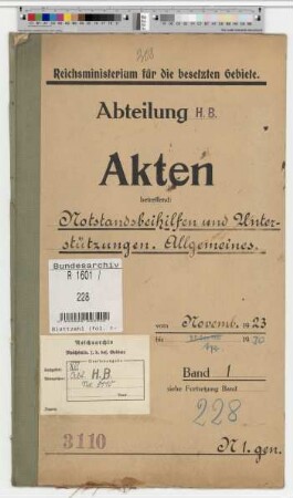 Notstandsbeihilfen und Unterstützungen. Allgemeines