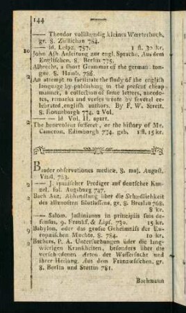 144-163, Baader observationes... - Barrows, Isack...