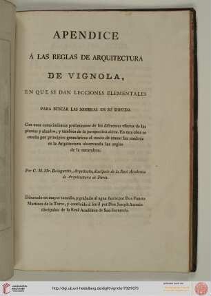 Appendice á las reglas de arquitectura... por C.M. Delagardette.