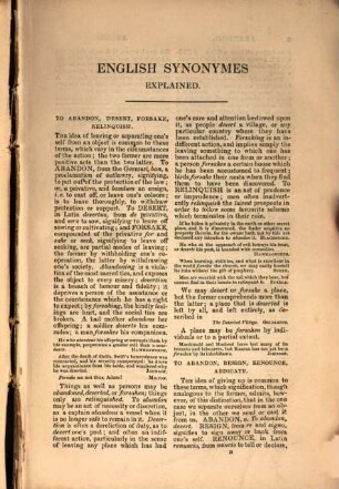 English Synonymes explained in alphabetical Order