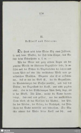 Fragmente vermischten Inhalts. II. Aesthetik und Literatur