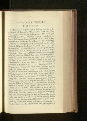 Singhalese Literature.