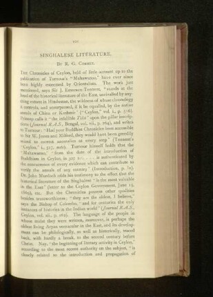 Singhalese Literature.