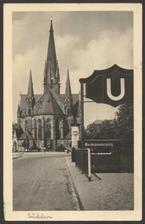 Ansichtskarte Untergrundbahnhof Gardepionierplatz mit Garnisonkirche