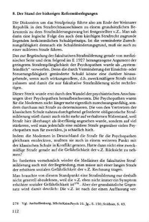 8. Der Stand der bisherigen Reformüberlegungen