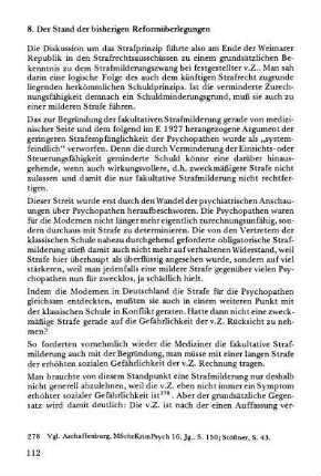 8. Der Stand der bisherigen Reformüberlegungen