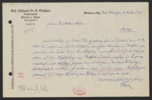 Brief an B. Schott's Söhne : 20.05.1927