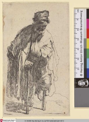[Bettler mit einem Holzbein; Beggar with a Wooden Leg; Gueux estropié]