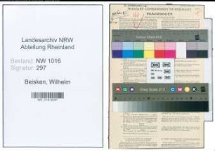 Entnazifizierung Wilhelm Beisken , geb. 22.05.1901 (Arzt)