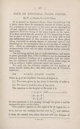 Note on unicursal plane curves.